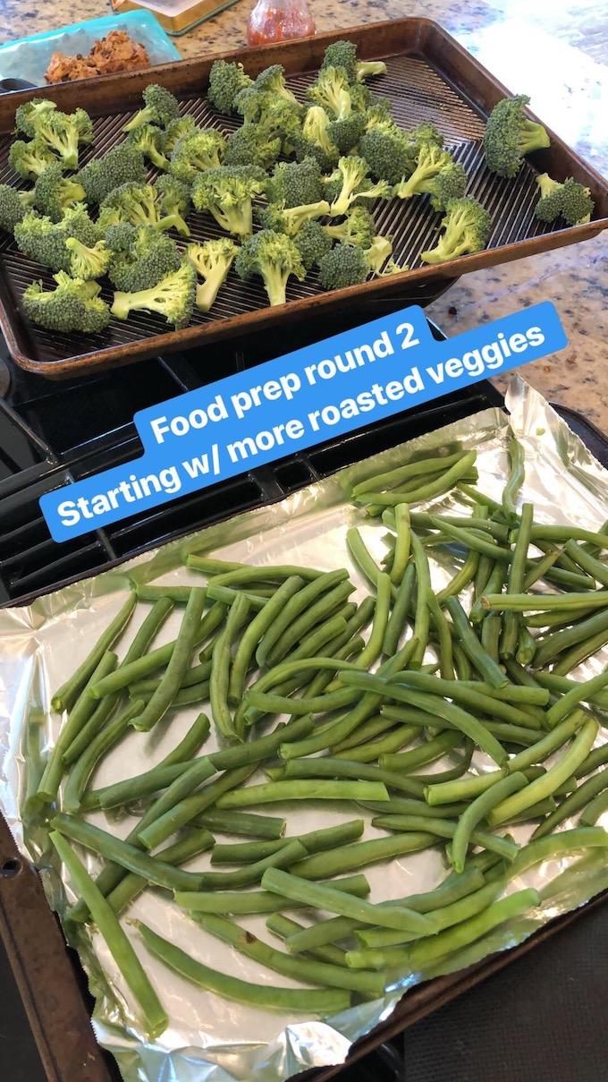 food prep roasted veggies