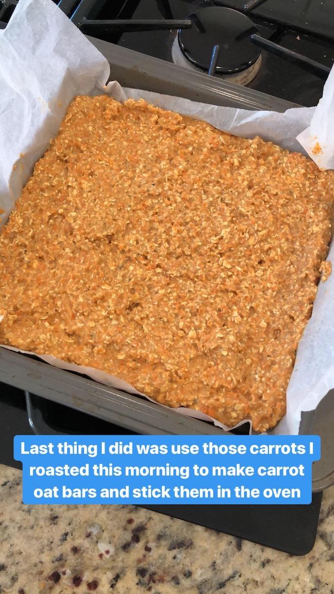 food prep carrot oat bars