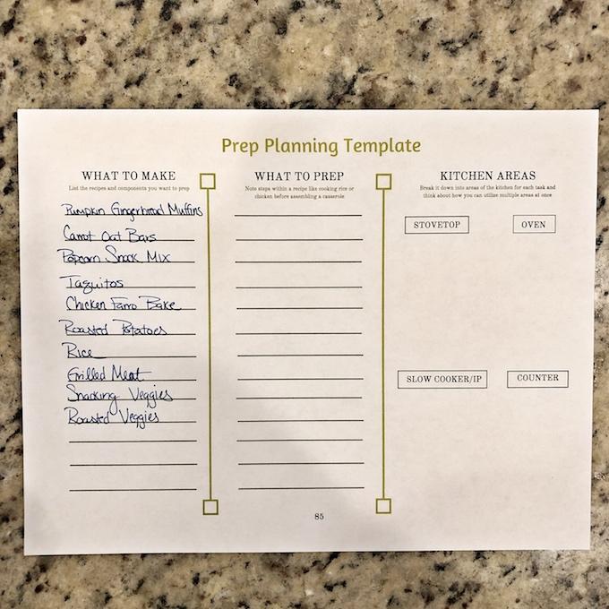 food prep list