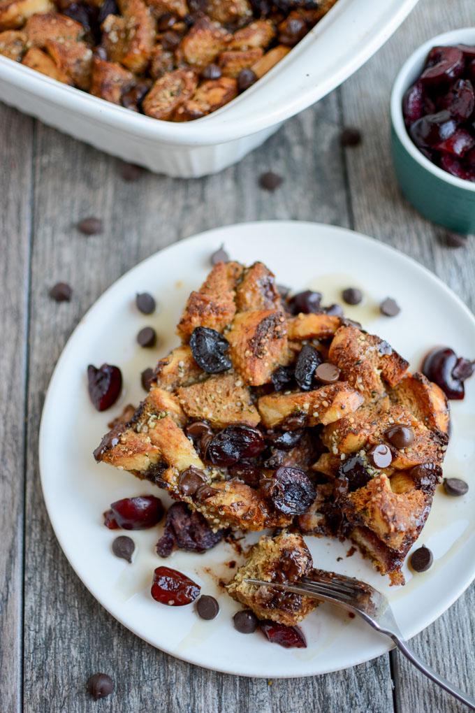 Sweet Cherry Gingerbread French Toast Bake
