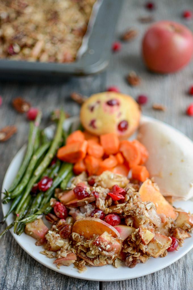 Sweet Potato Apple Cranberry Crumble