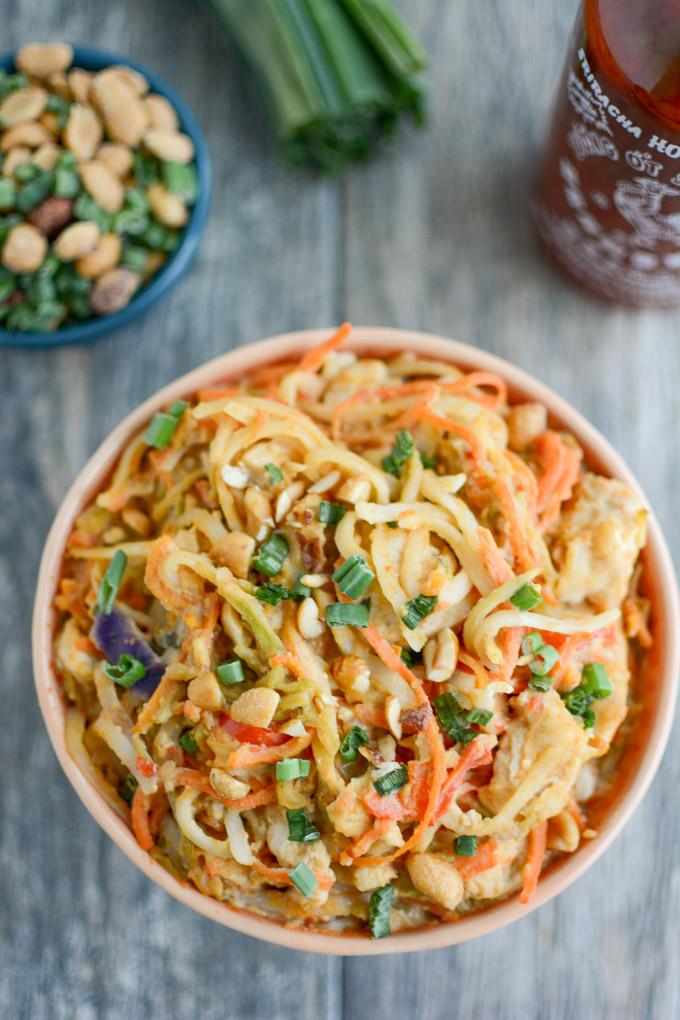 Instant Pot Asian Peanut Noodles with chicken