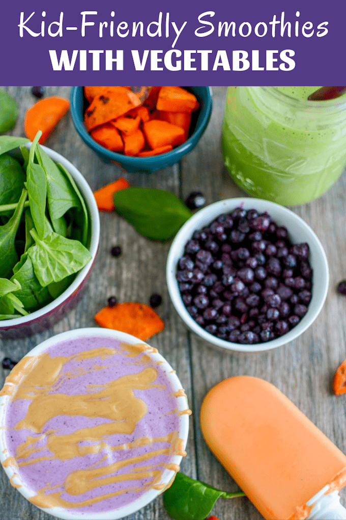 These kid-friendly smoothies with vegetables are perfect for snack time. Packed with carrots, spinach or cauliflower, both kids and adults will love these simple, healthy smoothies or popsicles.