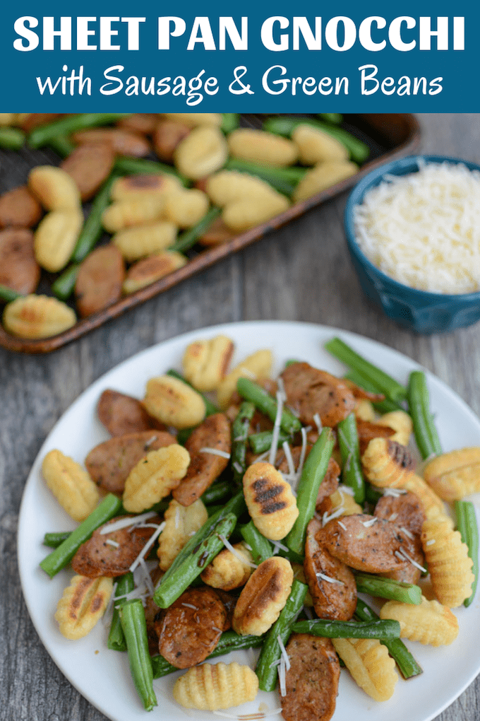 This Sheet Pan Gnocchi with Sausage and Green Beans recipe is a quick, healthy dinner the whole family will love. Ready in 20 minutes and easy to customize with your favorite veggies.