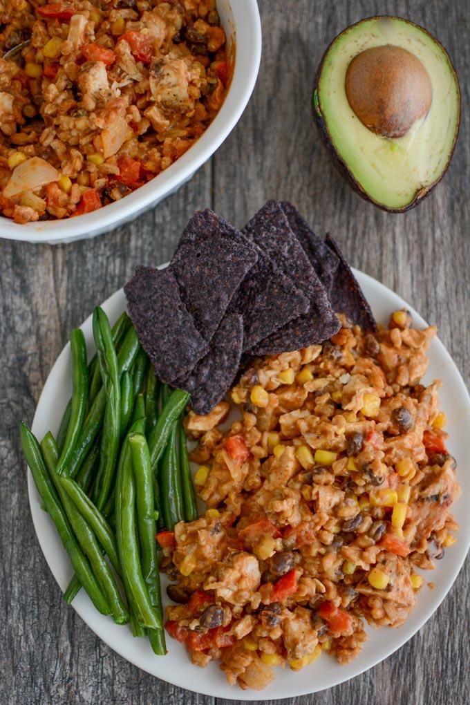 Chicken and Farro Enchilada Bake