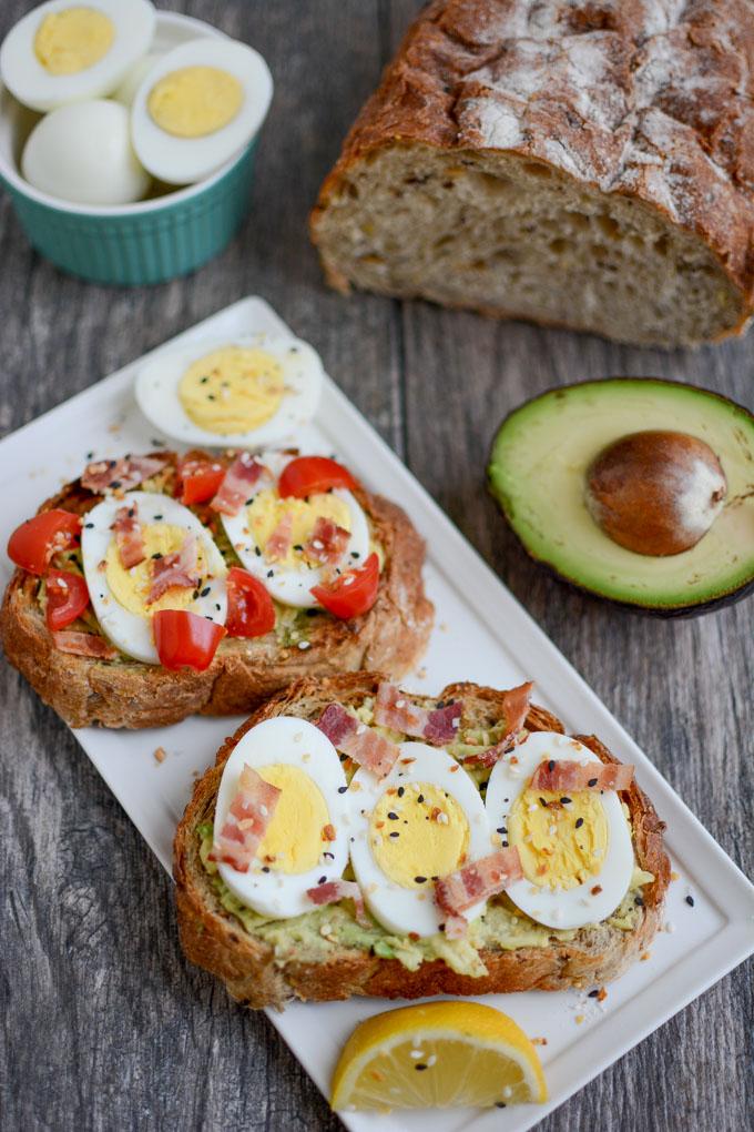 Avocado Toast with Hard boiled egg and everything bagel seasoning