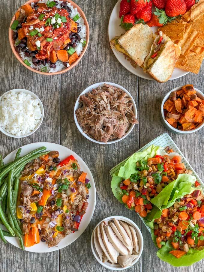 Four Easy Pulled Pork Recipes made quickly using component food prep