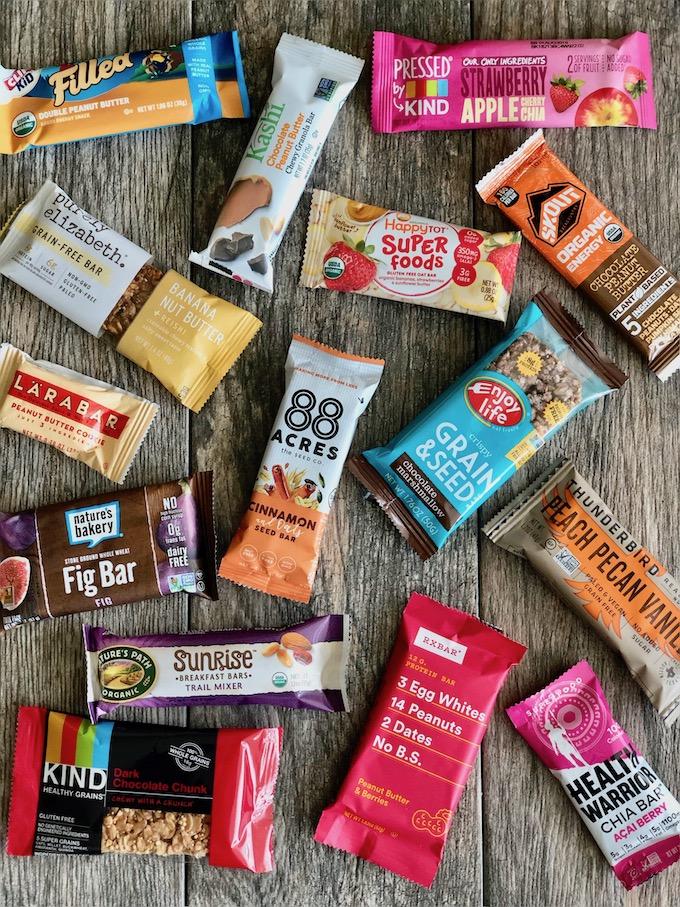 taste testing granola and snack bars for kids