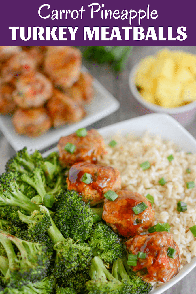 This Carrot Pineapple Turkey Meatballs recipe is easy to make and packed with vegetables, plus a pineapple glaze for extra flavor. Prep them ahead of time and eat warm or cold for a quick lunch or dinner.