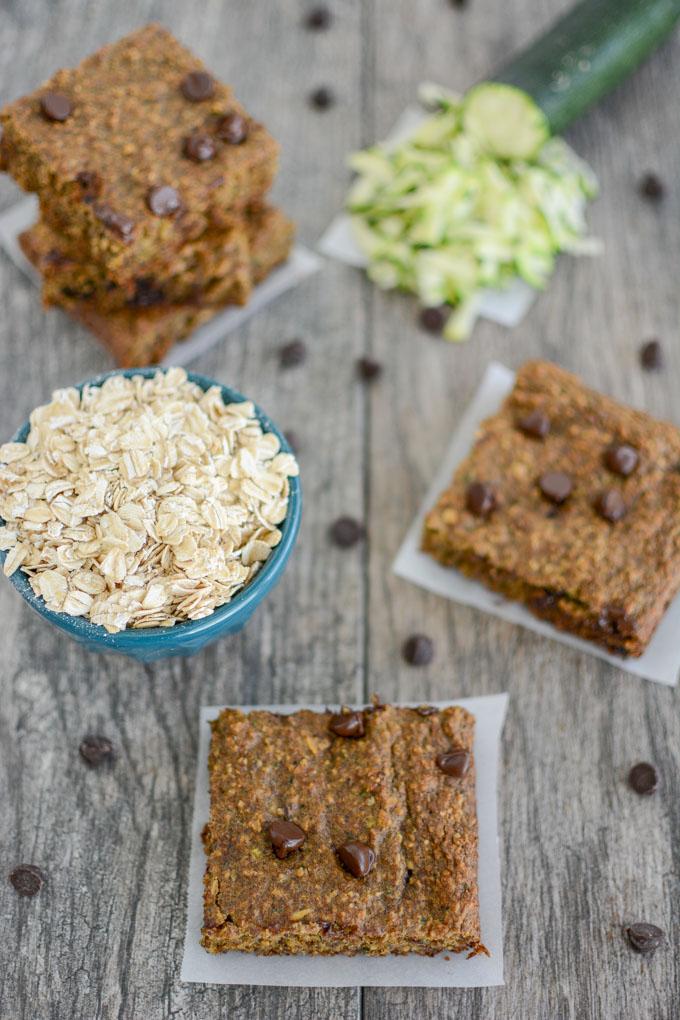 High fiber Zucchini Oat Bars