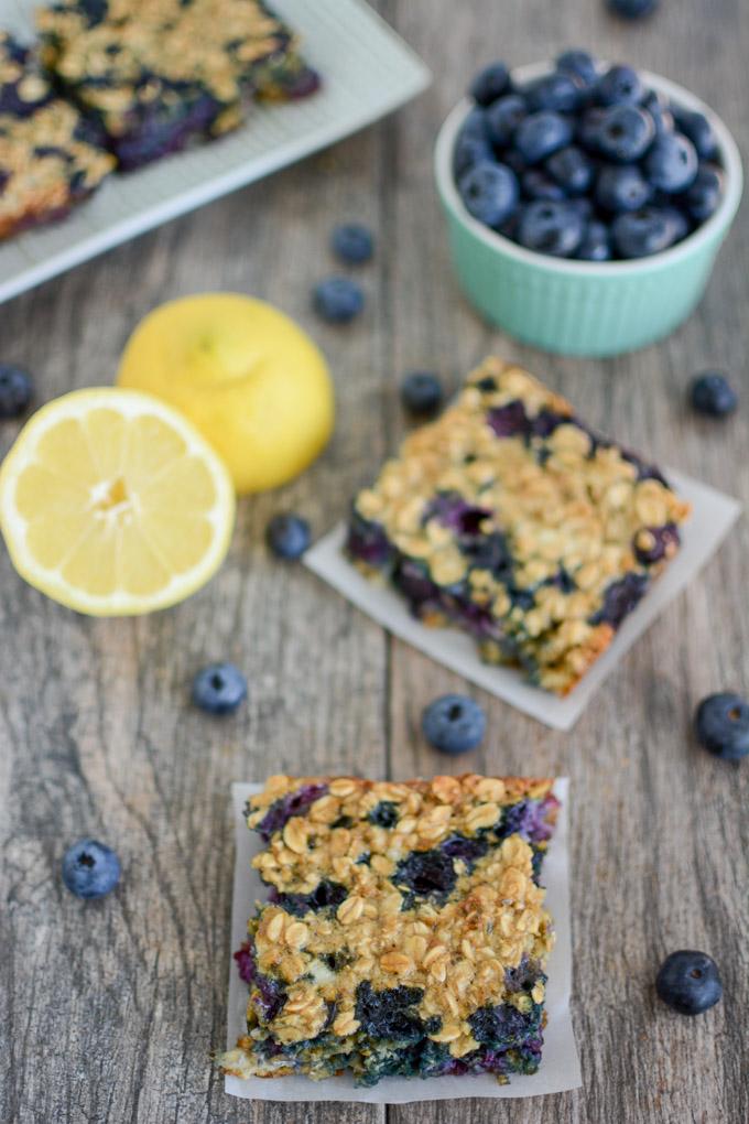 Lemon Blueberry Cheesecake Oat Bars