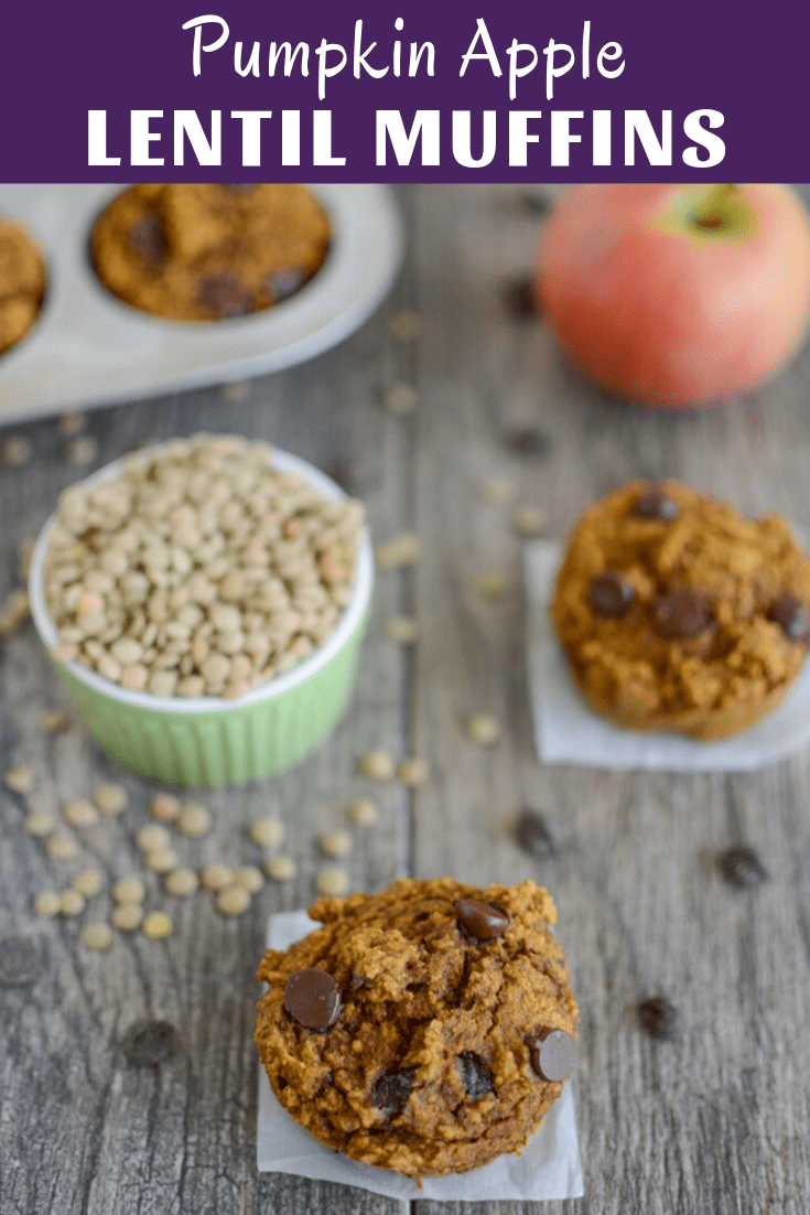 These Pumpkin Apple Lentil Muffins are perfect for Fall. They're lightly sweetened and full of fiber, fruits, vegetables and whole grains. Plus they're kid-friendly and nut-free, making them perfect for breakfast, snack or school lunch!