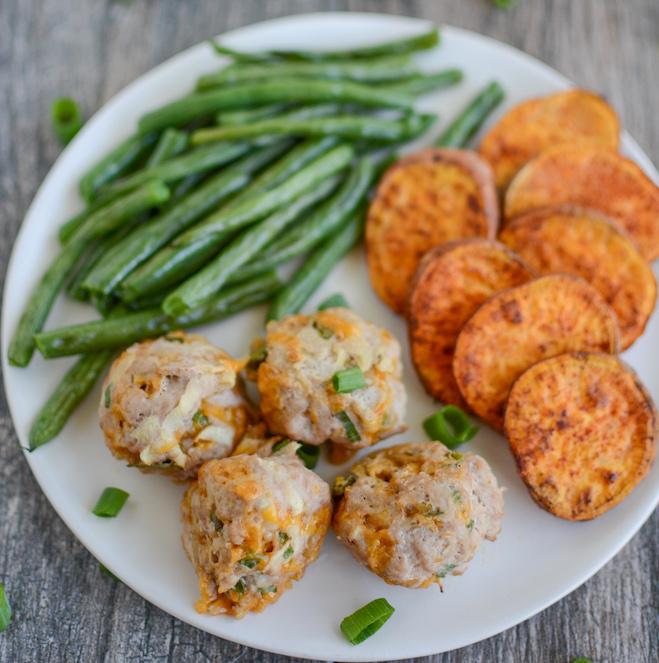 apple dinner recipes - apple cheddar turkey meatballs