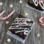 Peppermint Sweet Potato Brownies with white chocolate drizzle