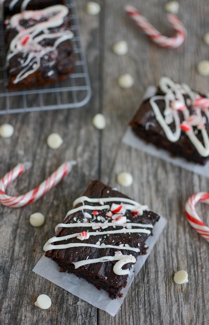 Peppermint Sweet Potato Brownies sweetened with dates