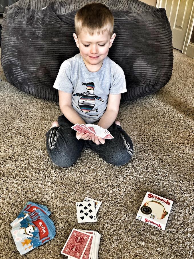 kids playing cards