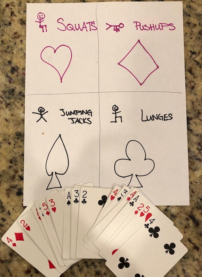 deck of cards workout for kids