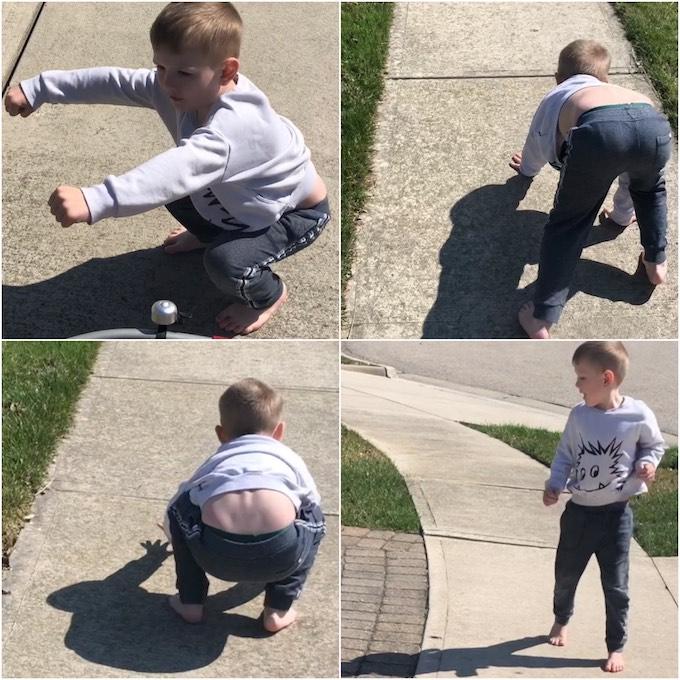 sidewalk workout idea for kids