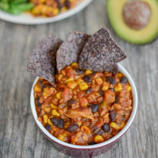 Instant Pot Farro Enchilada Casserole