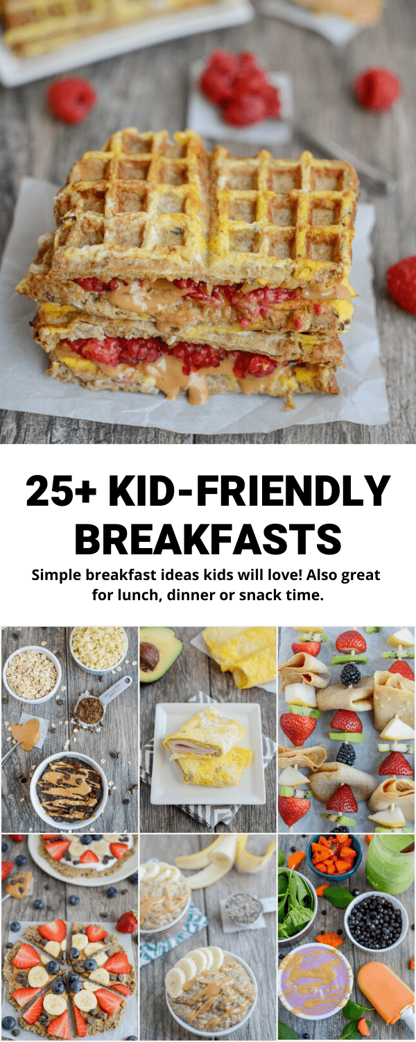 These Breakfast Ideas for Kids are simple to make on a busy morning and sure to be a hit with kids of all ages. Use them if you're stuck in a breakfast rut or serve them as lunch, dinner or a snack!