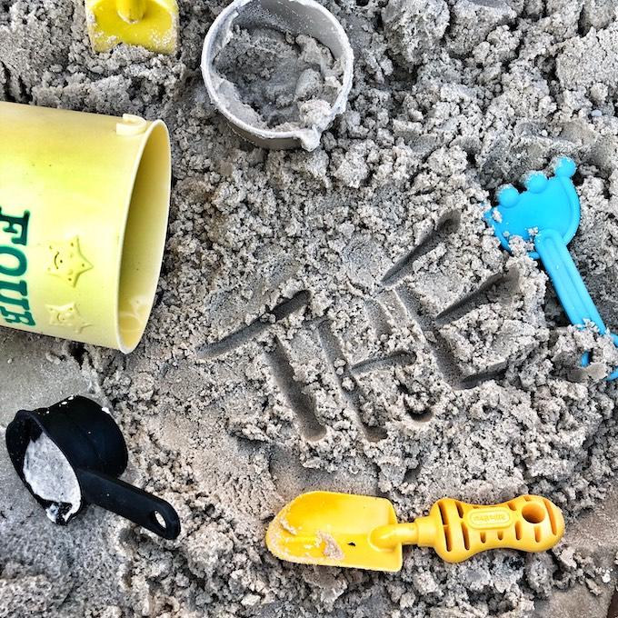 sight word in sand