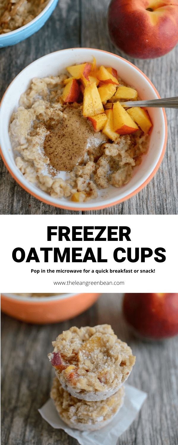 These Easy Freezer Prep Oatmeal Cups are the perfect recipe for a make-ahead breakfast. They're easy to customize and a great way to use those summer peaches!