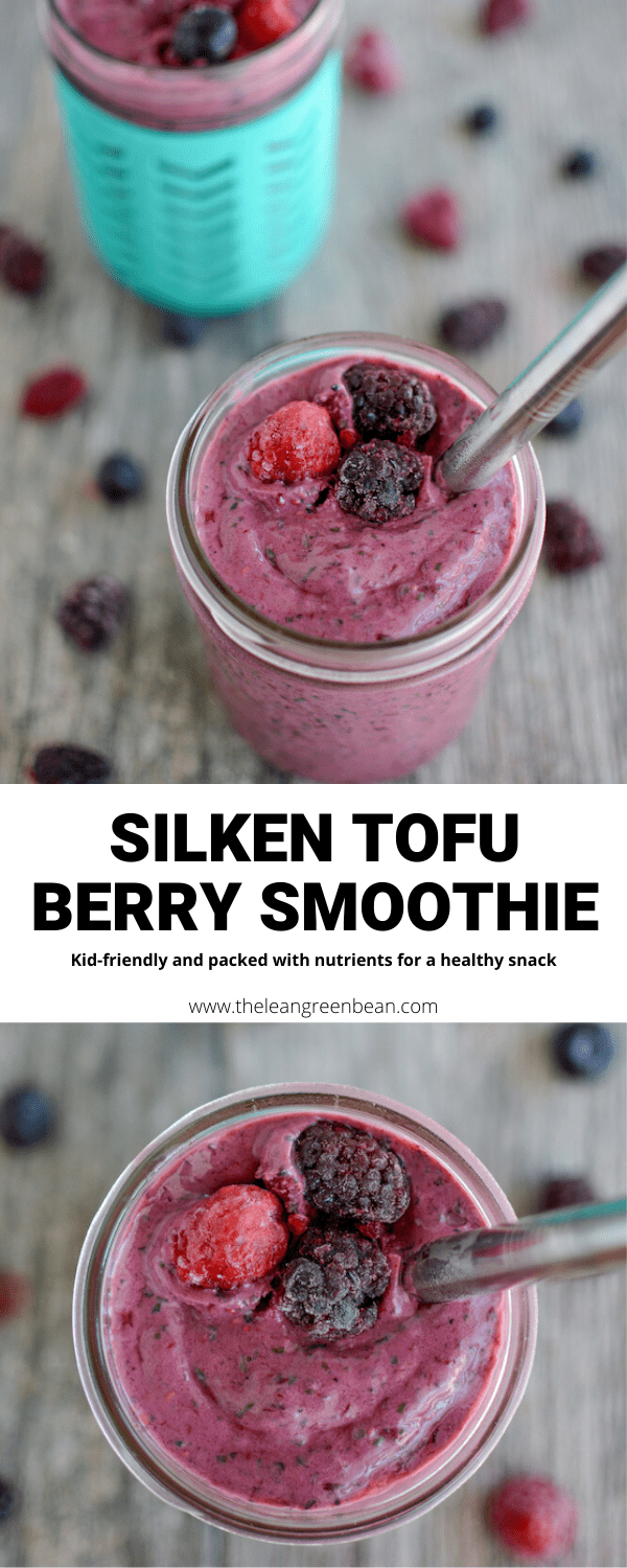Silken Tofu Berry Smoothie 8 This Silken Tofu Berry Smoothie is kid-friendly and perfect for breakfast, lunch or snack. The silken tofu adds protein without changing the flavor or texture!