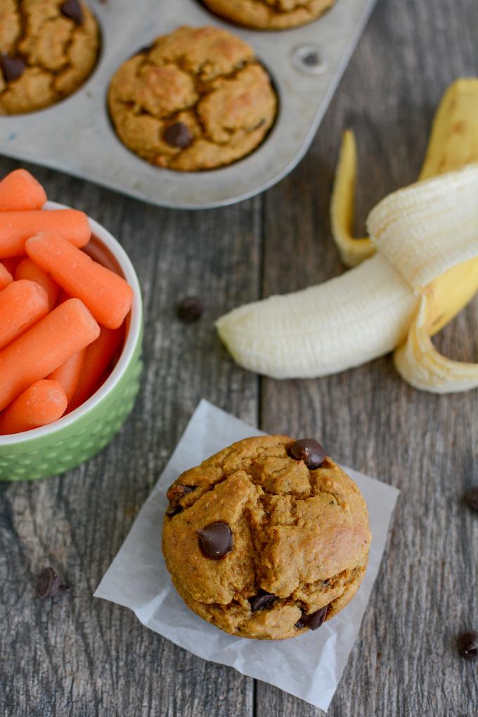 Banana Carrot Muffins made with vanilla yogurt