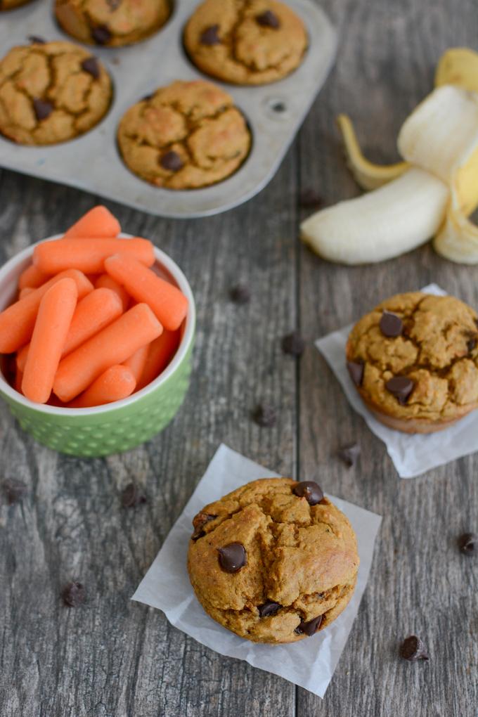Banana Carrot Muffins - lightly sweetened and kid-friendly