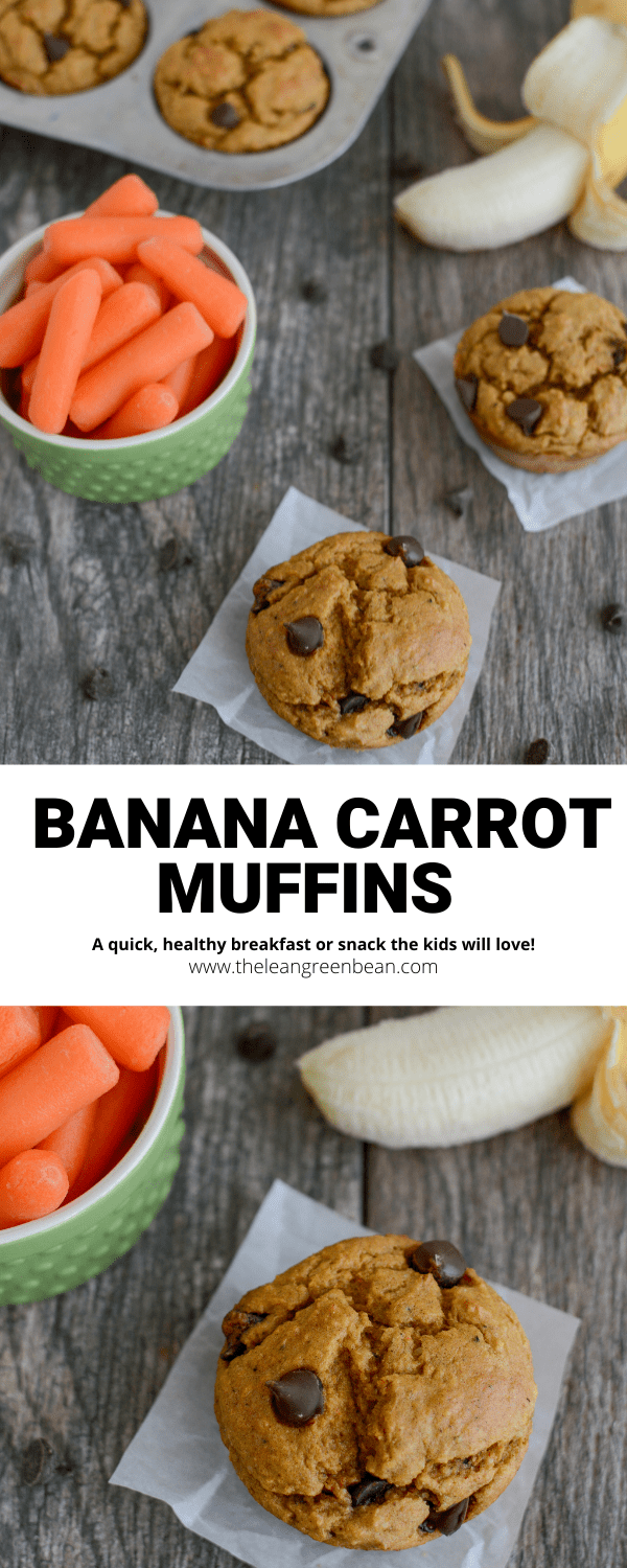 These Banana Carrot Muffins are made with simple ingredients, lightly sweetened and perfect for a kid-friendly breakfast or snack!