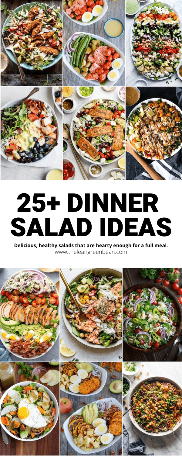 If you're tired of the same boring salads, look no further! This post has 25+ dinner salad ideas by category so you're sure to find some inspiration for a salad you love.
