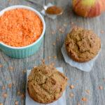 Apple Cinnamon Red Lentil Muffins