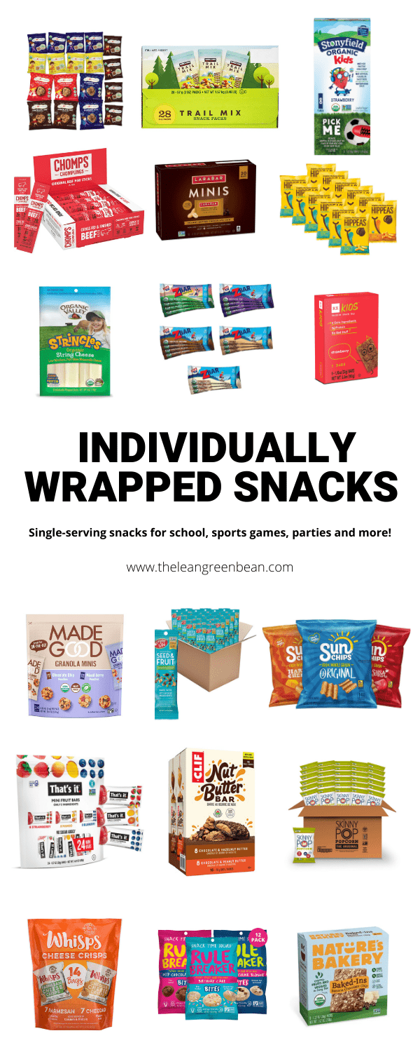 Looking for individually wrapped snacks for school, parties, sports games and more? Here are some healthy options from a Registered Dietitian.