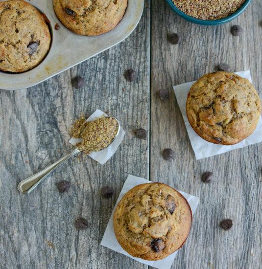 banana chocolate chip muffins with flax 3