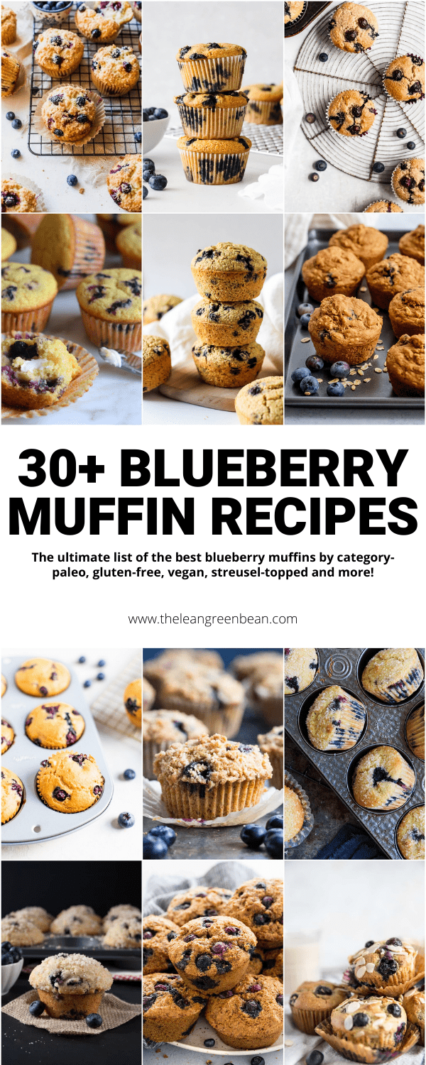 Looking for blueberry muffins recipes? Check out this list to find your new favorite, whether it's paleo, gluten-free, vegan, cornbread or streusel-topped!