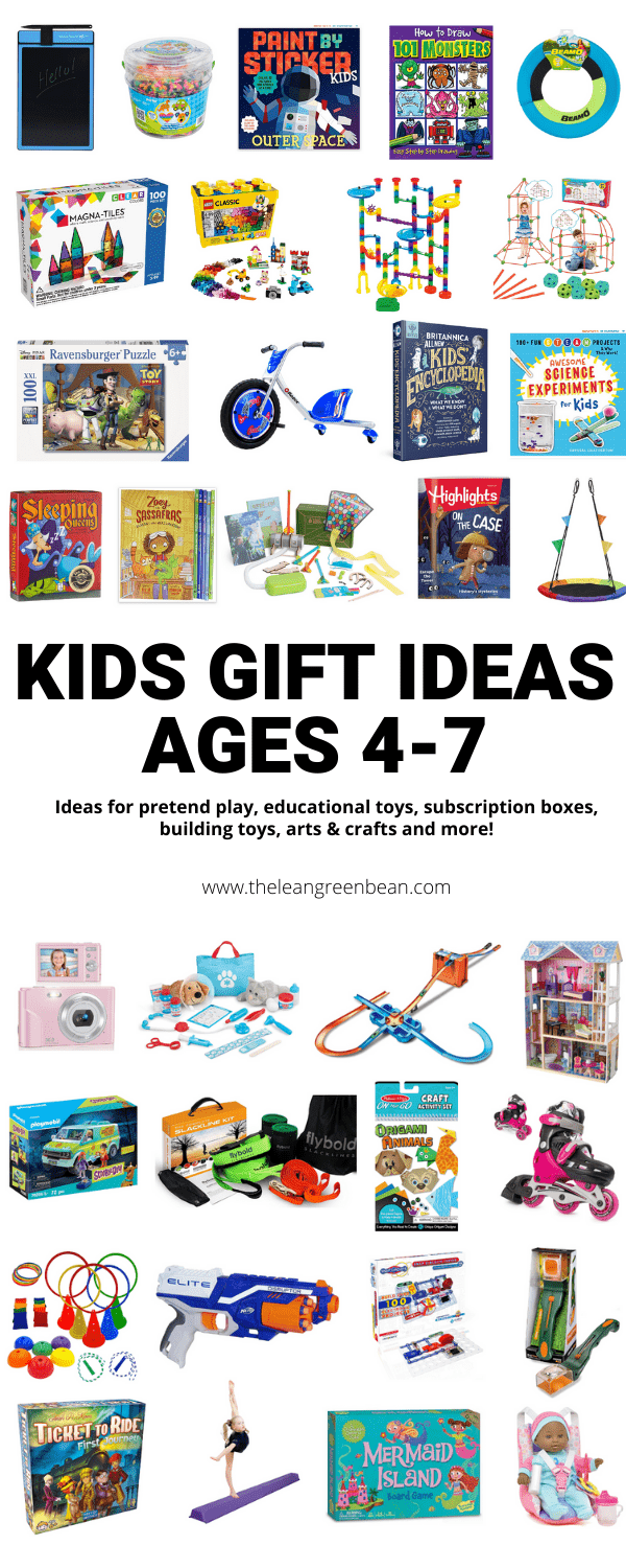 Kid Gift Ideas<br>{ages 4-7} 10 Need kid gift ideas for ages 4-7? Here are toy ideas for everything from arts and crafts, building and educational toys to pretend play and outdoor toys.