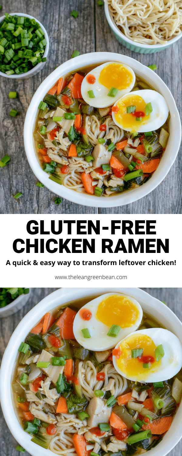 These Gluten-Free Chicken Ramen Noodles are perfect for a quick and easy weeknight dinner. Transform leftover chicken into a flavor-packed soup everyone will love!