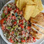 greek quinoa salad with feta and chicken