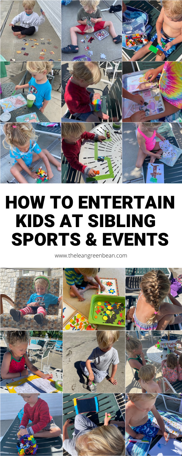 Looking for ways to entertain toddlers and other little siblings while older siblings practice, play sports or have lessons? Here are 20 ideas to keep kids busy!