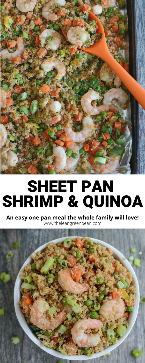 sheet pan shrimp and quinoa recipe - healthy and easy meal the whole family will love