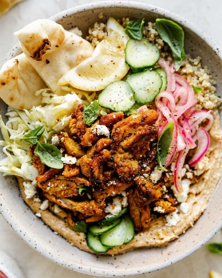 Healthy Chicken Shawarma Quinoa Bowls - Peas and Crayons