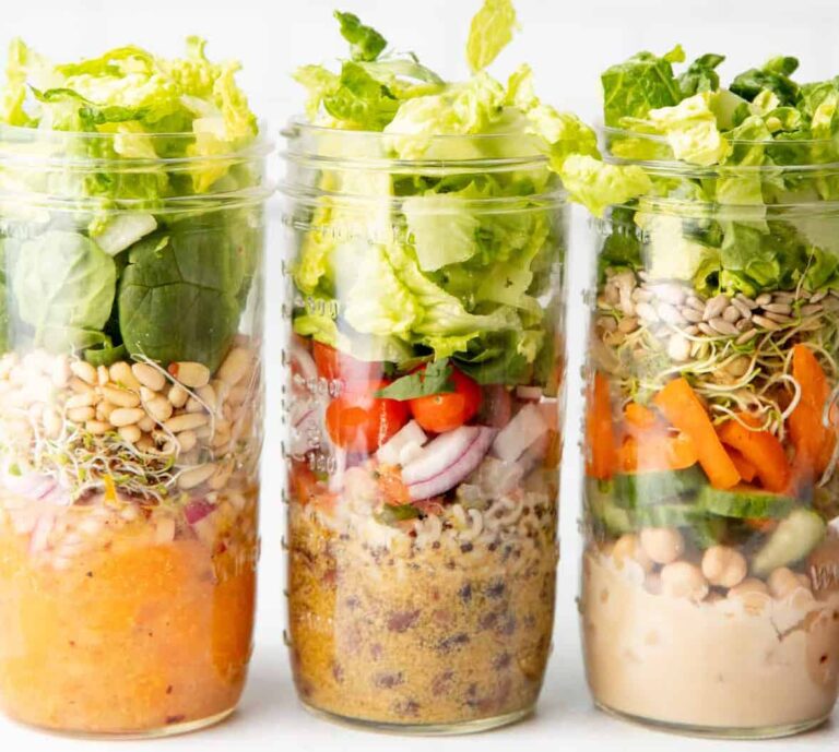 mason jar salads three row