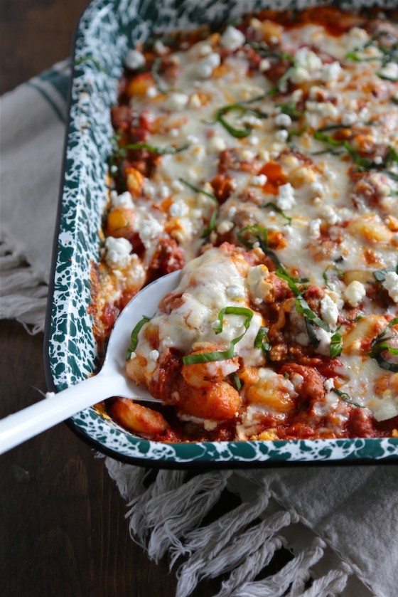 pumpkin sausage baked gnocchi