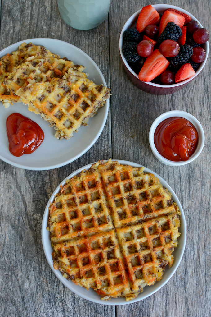 Tater Tot Waffles 6 tater tot waffles