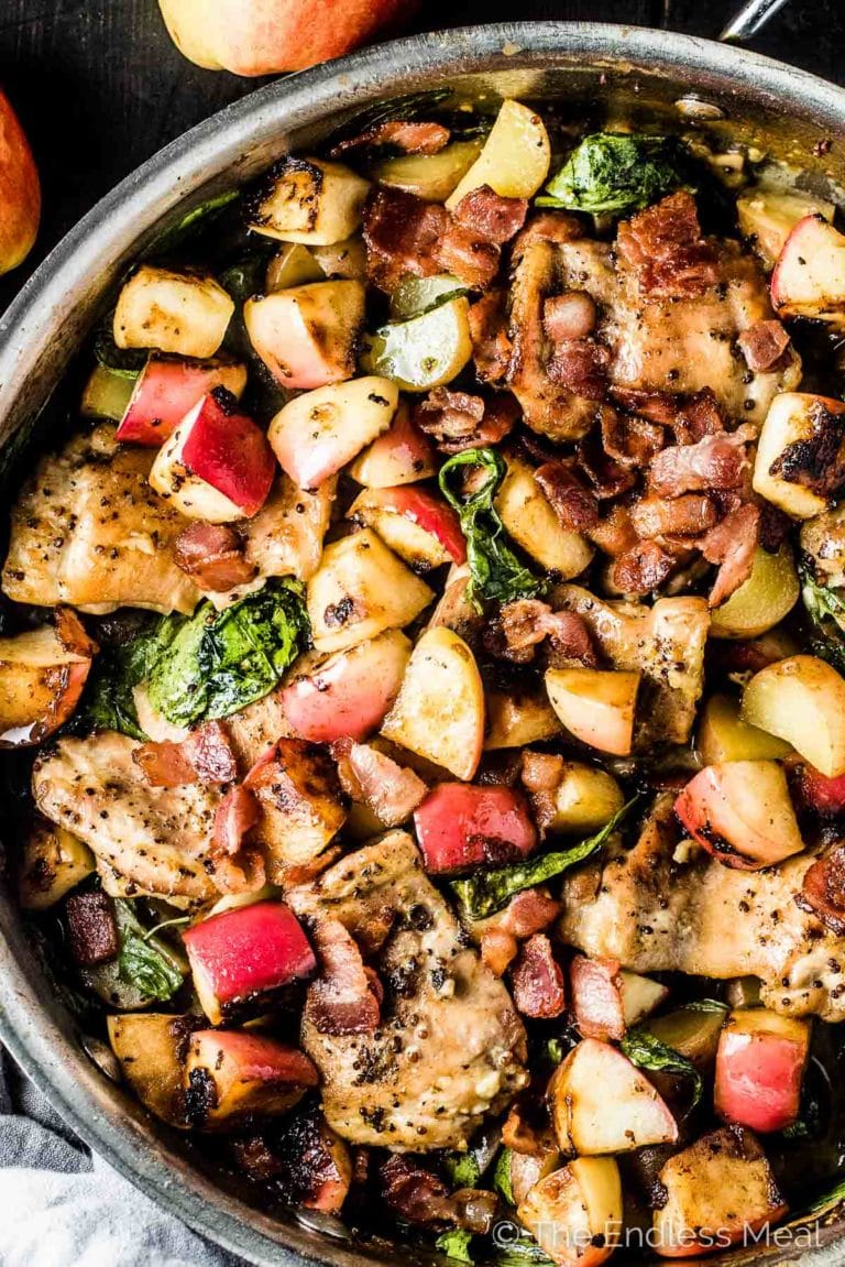 dinner recipes with apple s- apple chicken with bacon and potatoes