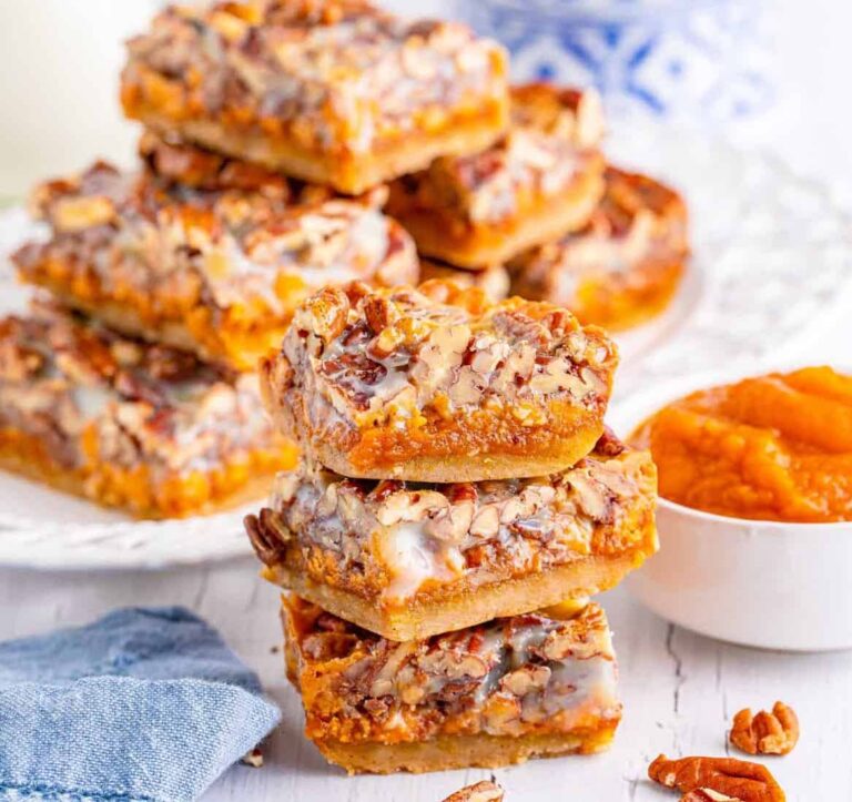 best canned pumpkin dessert recipes - pecan magic pumpkin bars