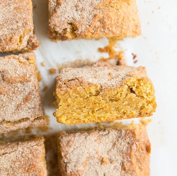 gluten-free pumpkin dessert recipes - paleo pumpkin snickerdoodle cookie bars