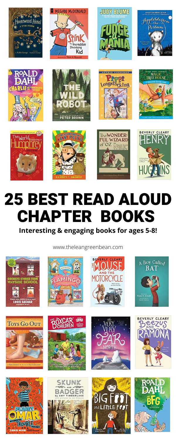 25 Best Read Aloud Chapter Books {Ages 5-9} 27 Looking for the best read-aloud chapter books to read to your kids? Here are 25 interesting and engaging books your kids will love! Best for ages 5-8.