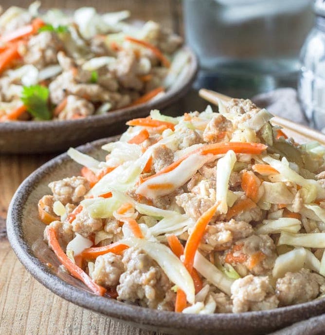 instant pot egg roll in a bowl