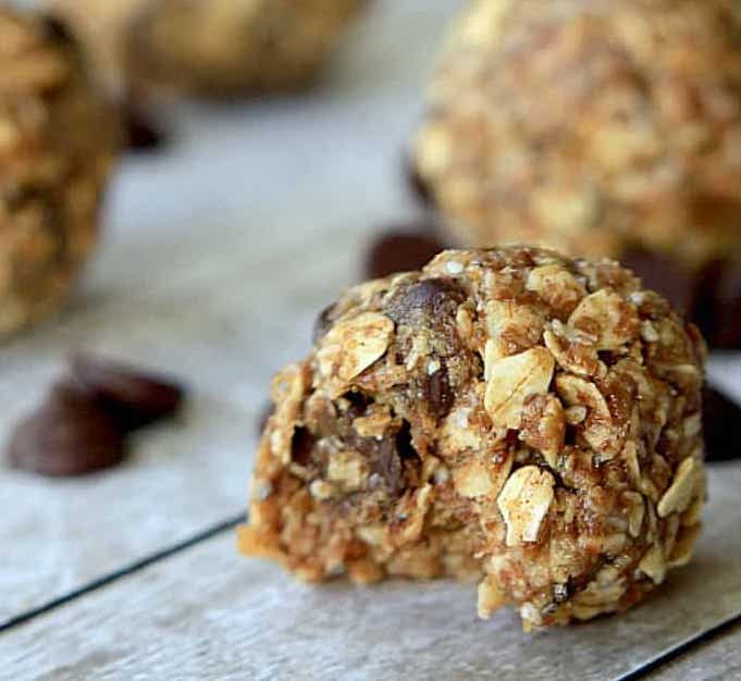 dark chocolate coconut almond butter energy bites